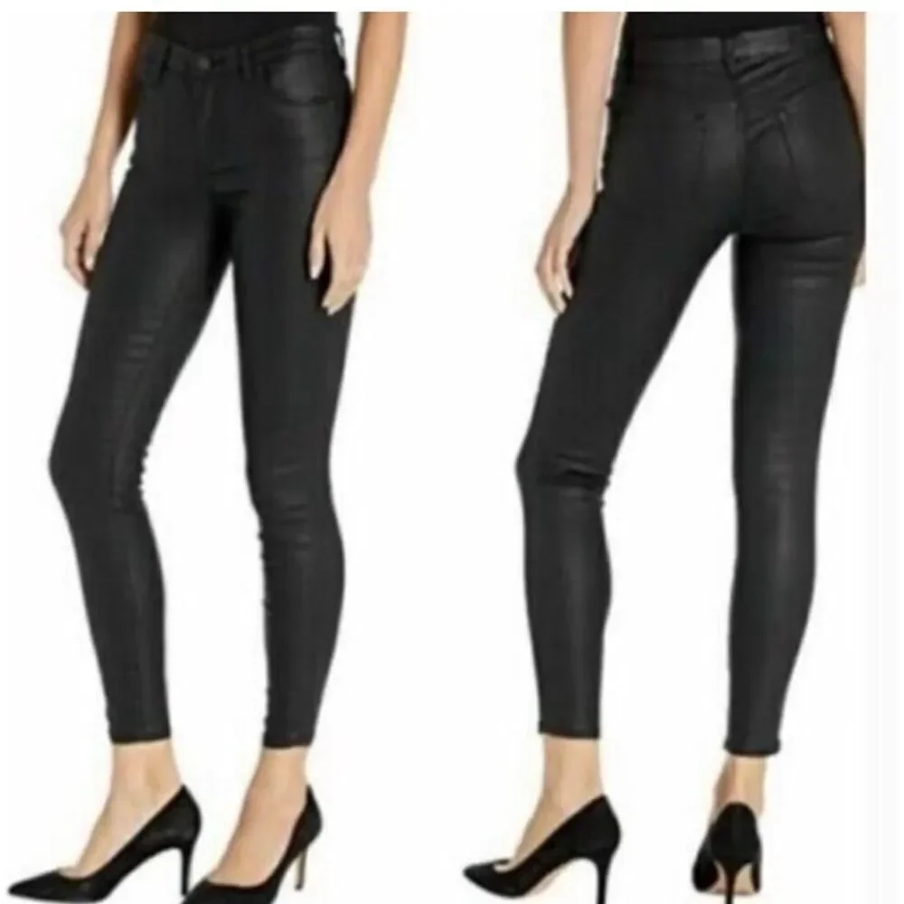 New Blank NYC THE BOND Black faux  Leather coated jeans pants - Picture 2 of 8